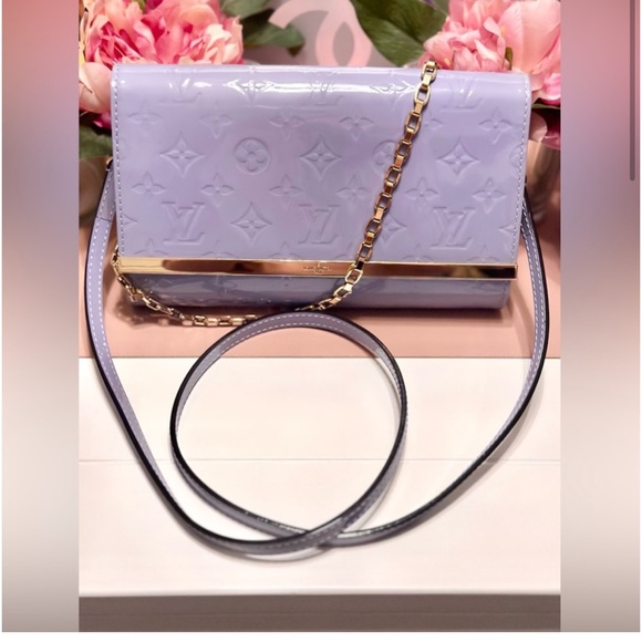 SOLD 💝 Louis Vuitton Ana Shoulder Bag Clutch crossbody Lilac Vernis - Picture 2 of 15